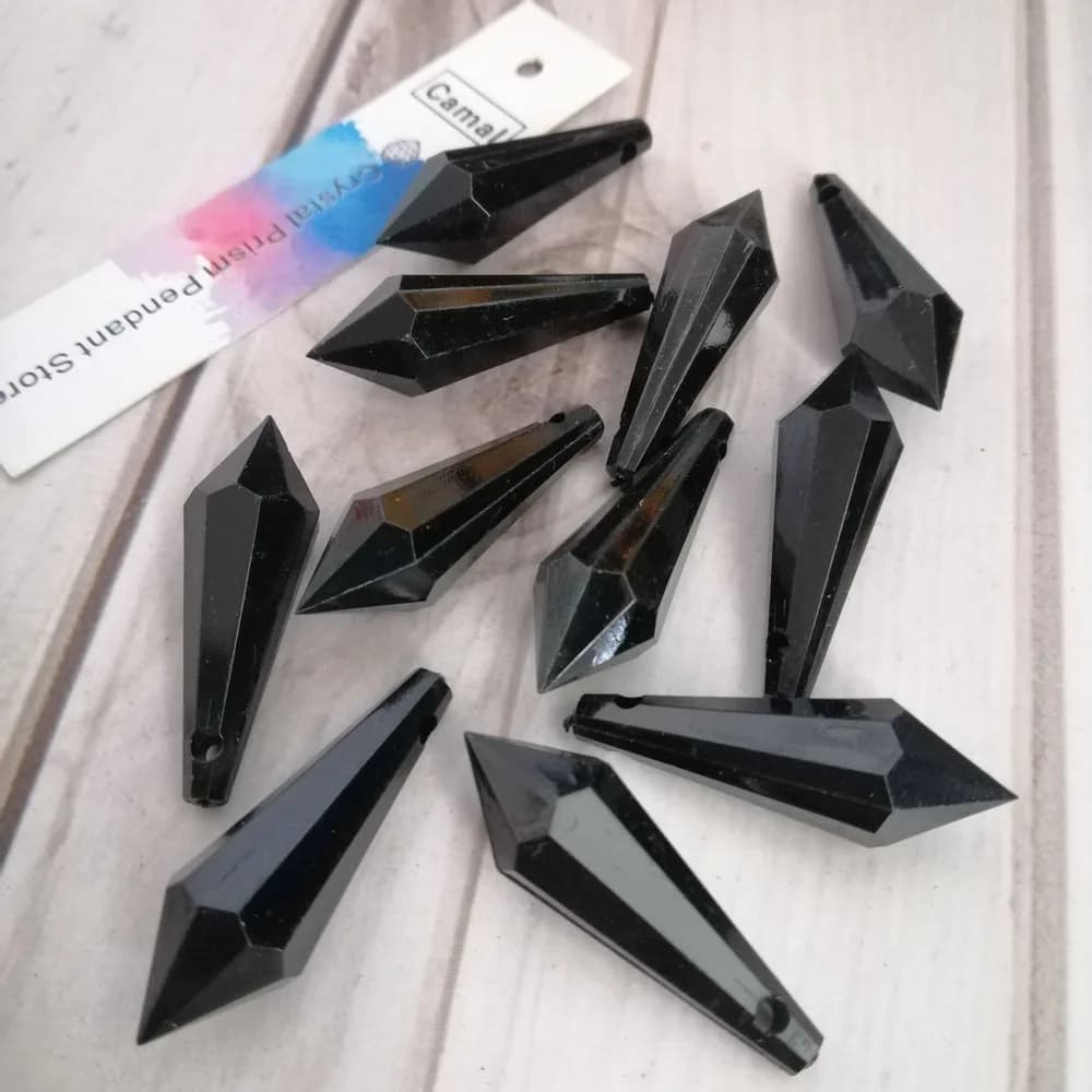 Camal 20 pièces noir 30mm x 10mm goutte pointue perle de cristal acrylique pendentif suspendu pièces
