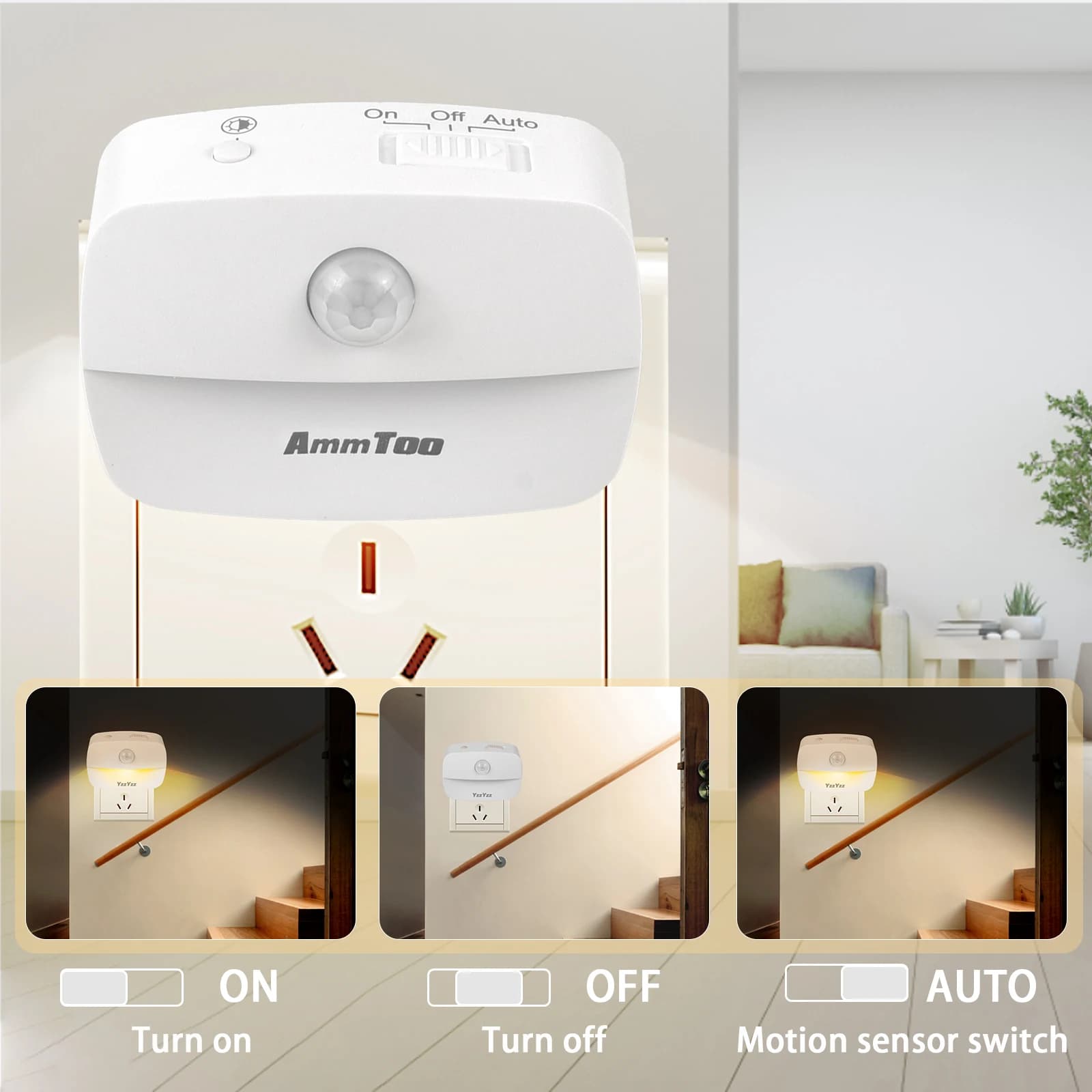US prise européenne LED veilleuse PIR capteur de mouvement lumière lampe intelligente 110V 220V AAA 