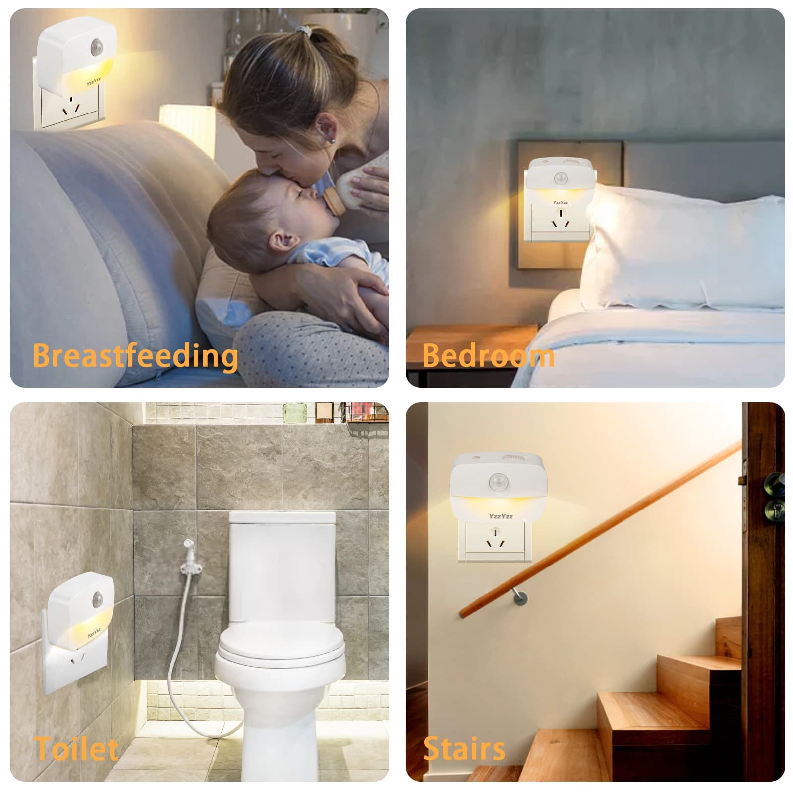 US prise européenne LED veilleuse PIR capteur de mouvement lumière lampe intelligente 110V 220V AAA 
