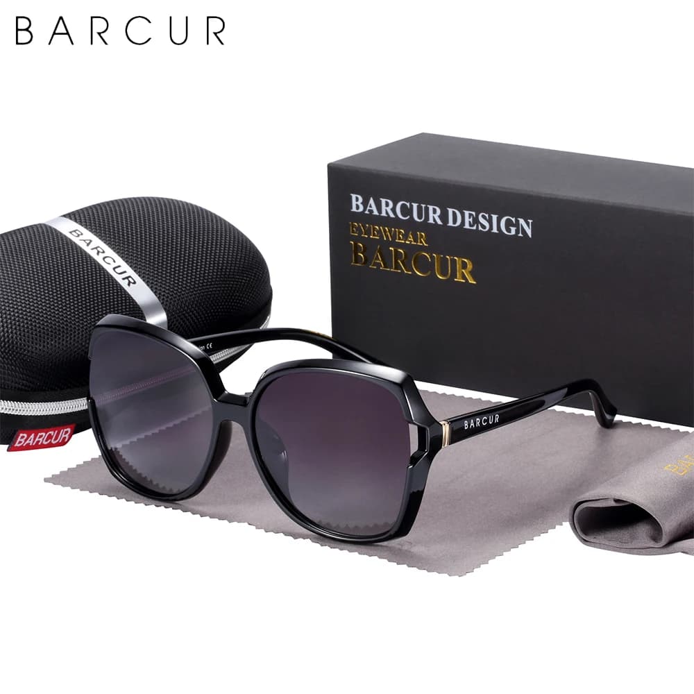BARCUR – lunettes de soleil polarisées surdimensionnées pour femmes, verres dégradés pour dames, Pro
