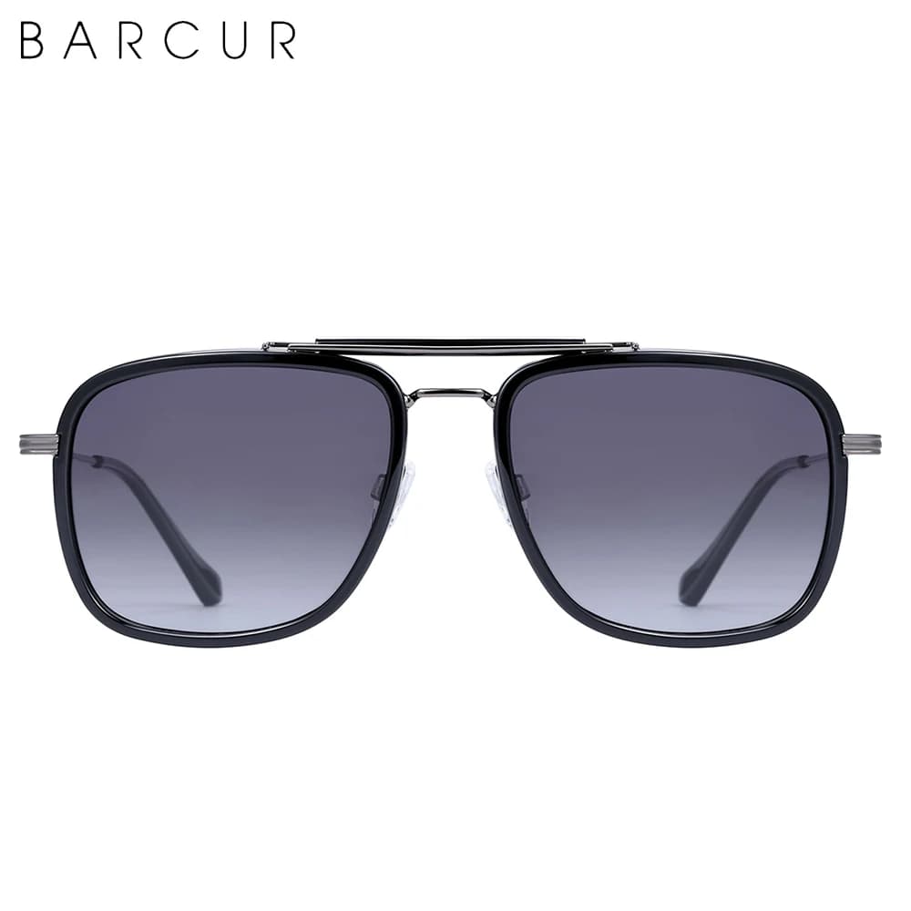 BARCUR-Lunettes de soleil carrées de luxe pour hommes et femmes, verres dégradés, polarisées, access