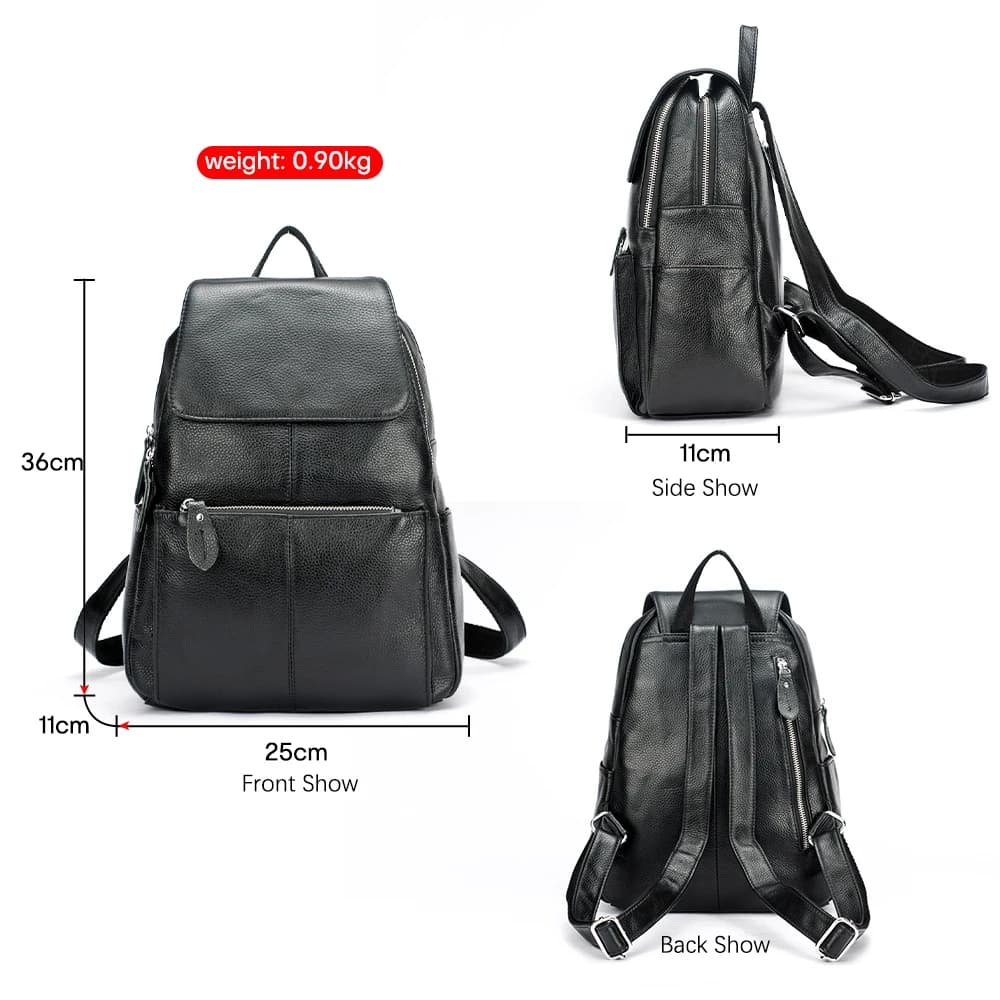 Zency mode femmes 100% sac à dos en cuir véritable sac à dos grande capacité Style Preppy brillant j