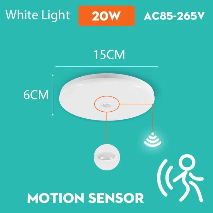 Capteur de mouvement plafonnier moderne LED plafonnier 20W/30W/40W 110V 220V LED lumières pour coulo