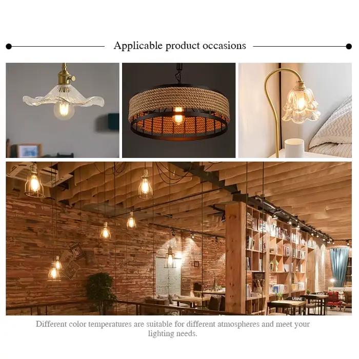 Ampoule à Filament LED E27 rétro Edison lampe 220V 2W 4W 6W 8W E14 Vintage bougie Globe lustre éclai