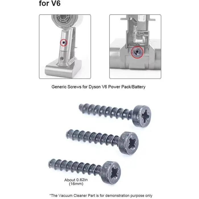 Vis à clous pour aspirateur Dyson sans fil V6 V7 V8 V10 V11, Pack d'alimentation/batterie 6 pièces