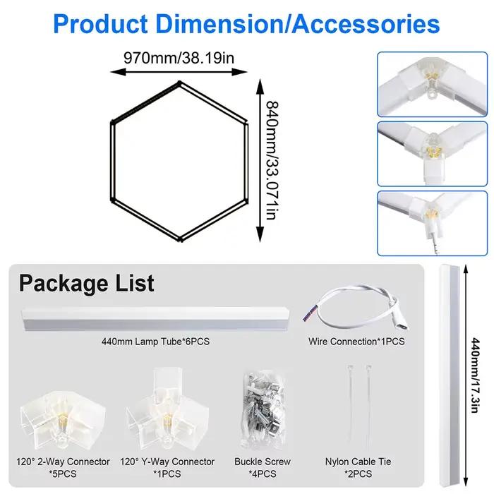 Le plafonnier hexagonal en nid d'abeille est super lumineux et haute puissance, adapté aux bureaux,