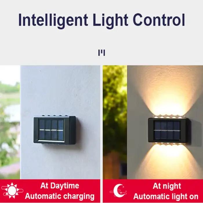 10 LED lampe murale solaire extérieure étanche lumière à énergie solaire haut et bas éclairer la mai