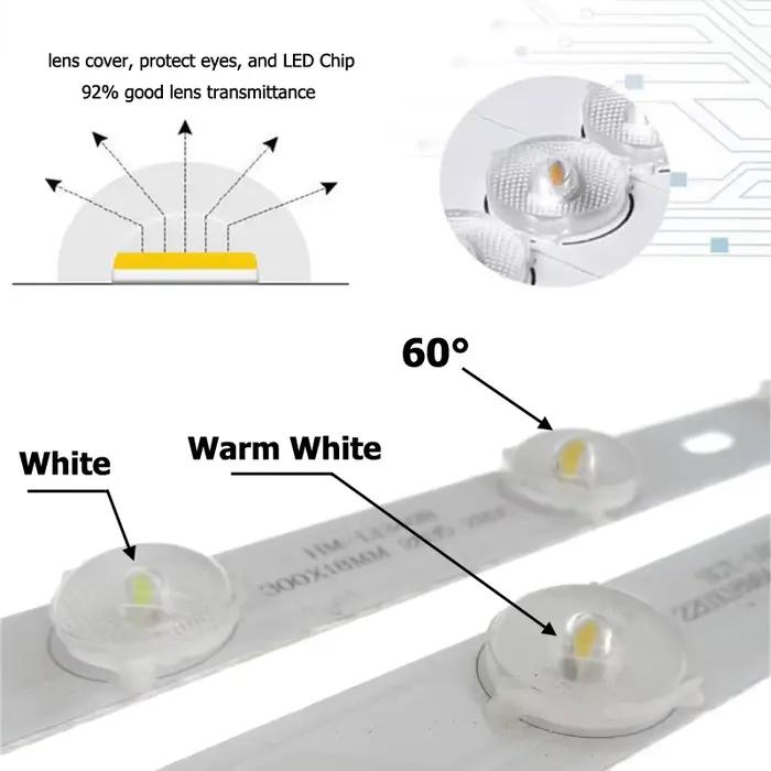 10 pièces LED Tube plafonnier Module Source 4W 6W 8W trois couleurs 2835 LED barre lumières plafonni