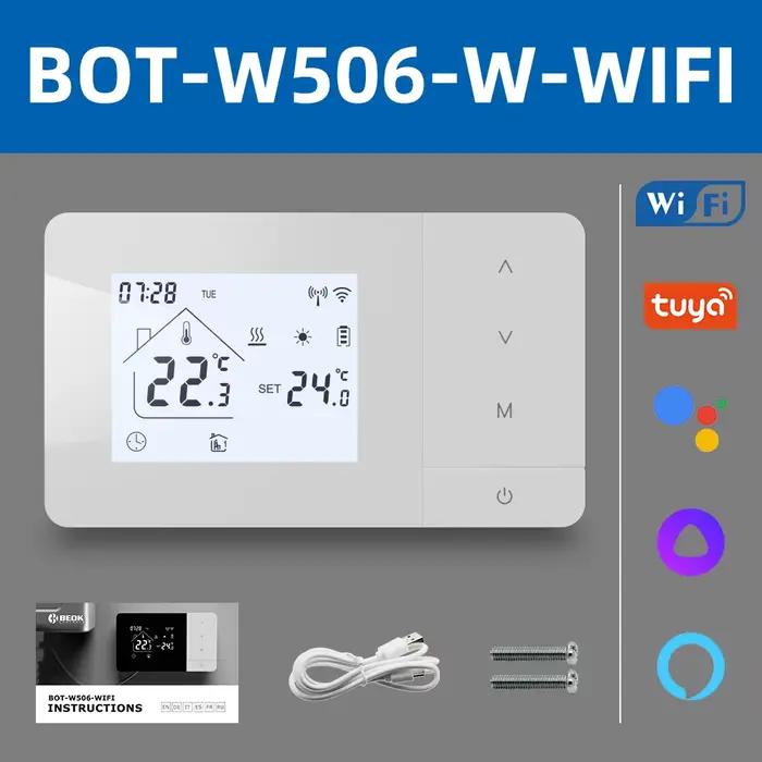 Beok Tuya Thermostat de chauffage/refroidissement pour chaudière à gaz Maison intelligente Thermorég