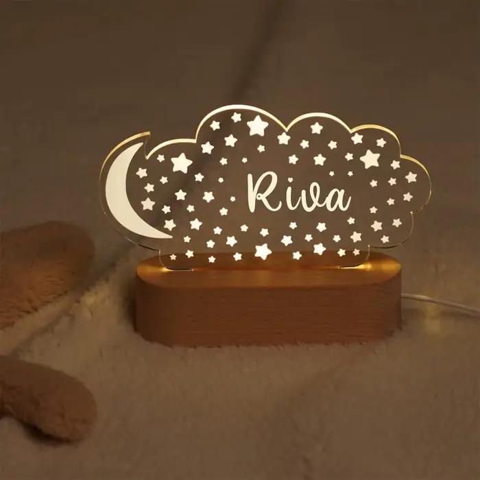 Bébé enfants USB veilleuse personnalisé enfants nom lampe personnalisé pépinière nouveau-né chambre