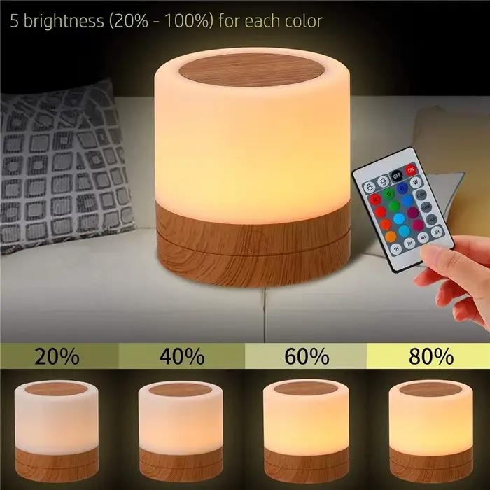 13 couleurs télécommande veilleuse USB Rechargeable lampe tactile Portable Table de chevet lampe de