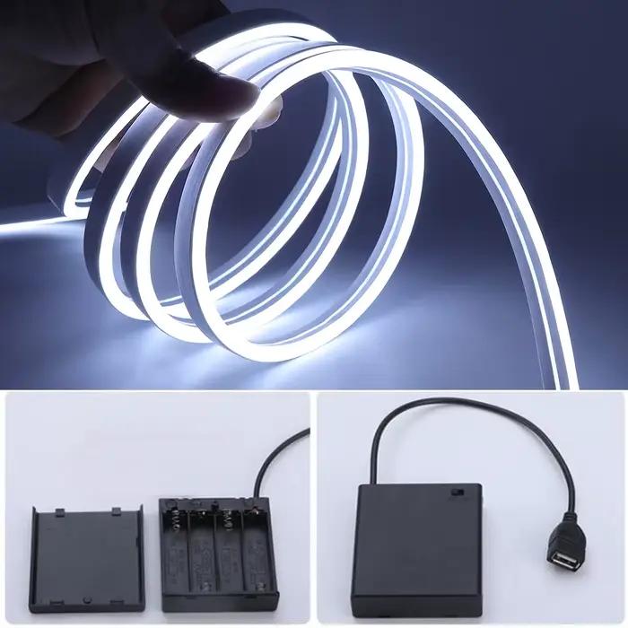 Bande néon alimentée par batterie IP65 étanche néon chaîne lampe rouge bleu rose blanc glace bleu 28