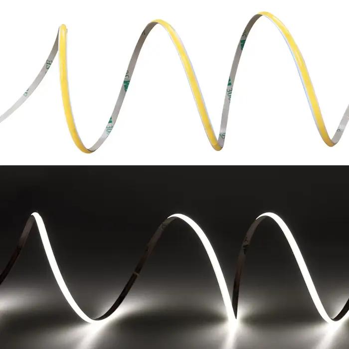 Bande lumineuse LED COB Super fine, 4mm, 480 diodes/m, barre lumineuse linéaire Flexible, ruban à Di