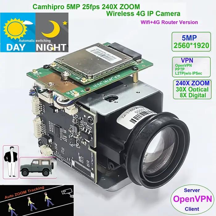 Camhi 5MP 240X ZOOM 4G sans fil zoom automatique suivi humanoïde IMX 335 caméra IP sans fil AP DV en