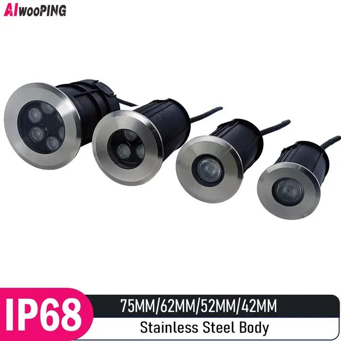42MM 52MM 62MM 75MM 1W 3W 6W 12V-24V IP68 piscines éclairage tout en acier inoxydable LED lumière so