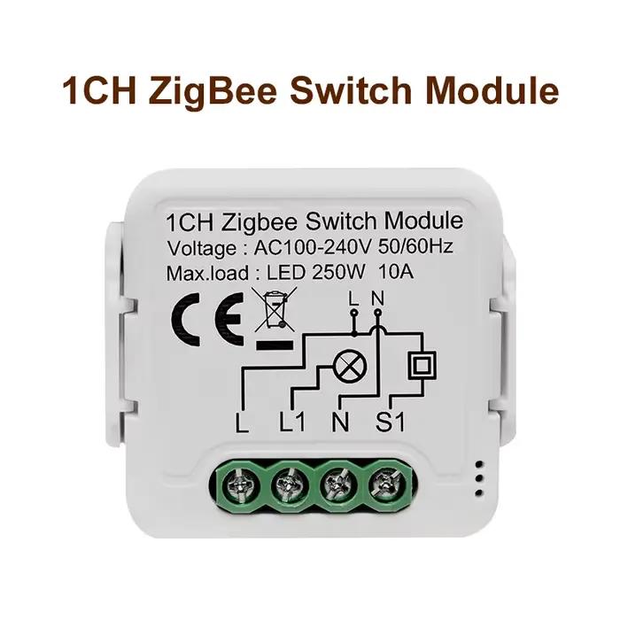 Module d'interrupteur intelligent GIRIER Tuya ZigBee 3.0 10A pour maison connectée, disjoncteur DIY