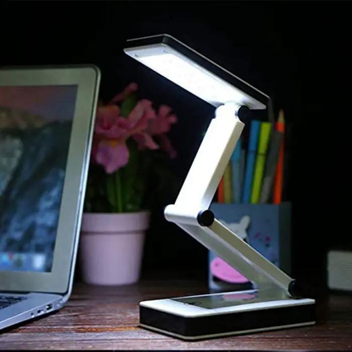 Lampe de bureau pliable lampe de lecture compacte 120Lumens COB lampe de Table USB/alimenté par batt