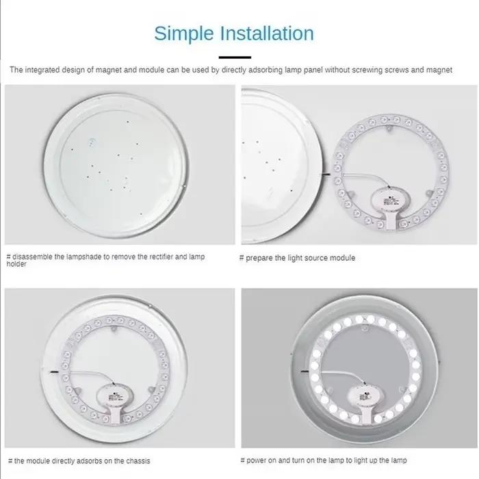 RnnTuu 12W 18W 24W 36W LED panneau d'anneau cercle lumière AC220V-240V LED panneau de plafond rond l