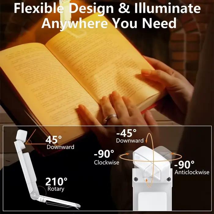 Lampe de livre avec minuterie USB Rechargeable 3 couleurs et 5 luminosité lampe de lecture lampe de