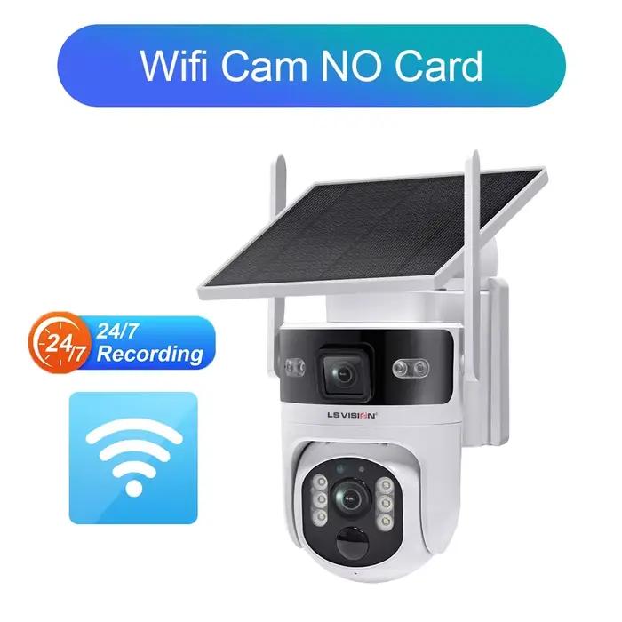 Caméra solaire LS VISION Ubox 4G AOV à double écran, WiFi extérieur, PTZ, détection PIR, suivi autom