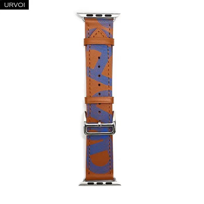 URVOI bracelet tour unique pour Apple Watch ultra 2 série 9 8 7 6 SE54 bracelet en cuir fait main po