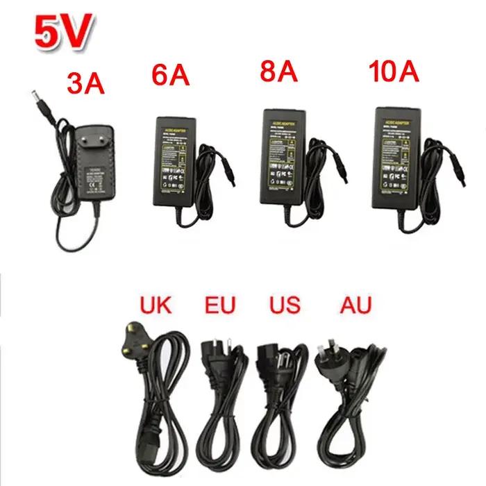 Adaptateur d'alimentation LED DC 5V 12V 24V, transformateur de lumière 1A / 2A / 3A / 5A / 6A / 8A /
