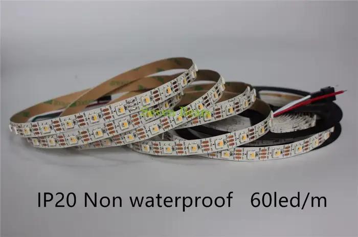 SK6812 RGBW (similaire Ws2812b) 4 en 1 1m/4m/5m 30/60/144 LED/Pixels/M bande adressable individuelle