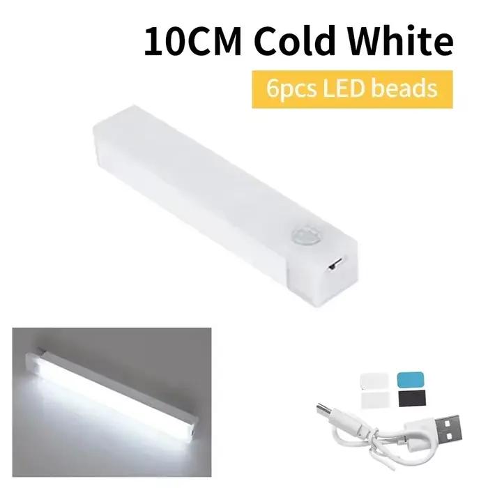 Lampe LED magnétique sans fil avec détecteur de mouvement, Rechargeable par USB, veilleuse pour armo