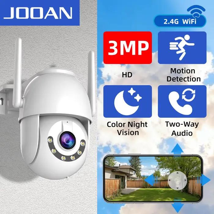 Caméra WiFi PTZ extérieure JOOAN 3MP avec zoom 5X, suivi automatique, vision nocturne, caméra de sur