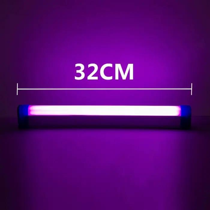 Tube lumineux coloré RGB, 17cm/32cm, USB, veilleuse, violet, bleu, bâton de lumière, lampe de salle,