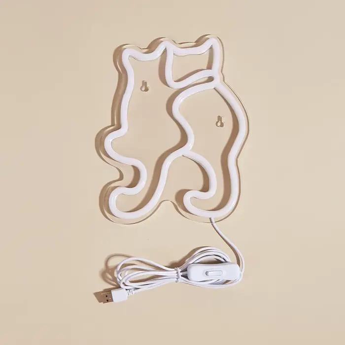 Chi-buy chat LED enseigne au néon USB alimenté enseignes au néon veilleuse 3D mur Art & salle de jeu