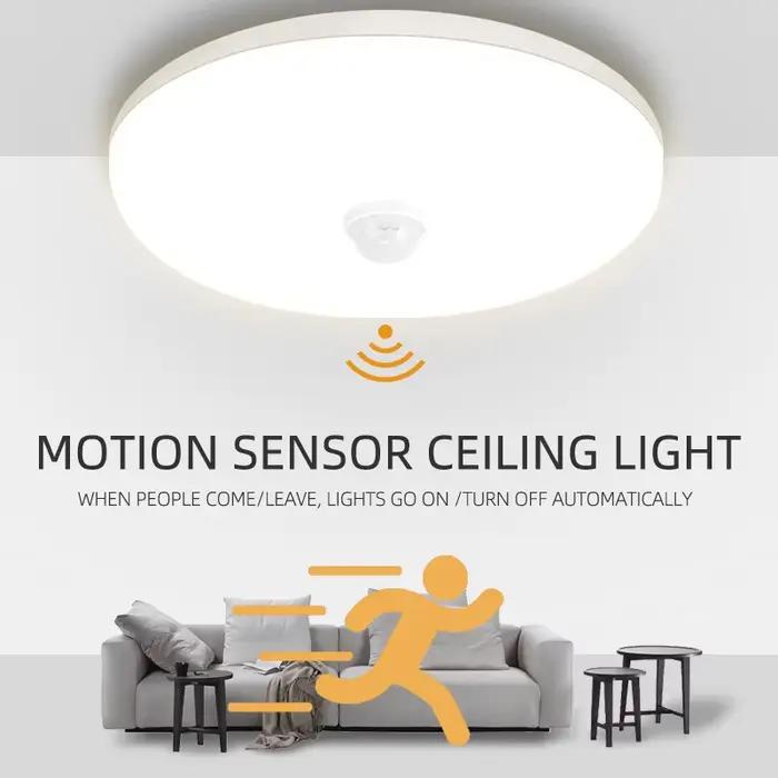 Plafonnier LED Intelligent avec Radar et Capteur de Mouvement PIR, Luminaire Décoratif de Plafond, I