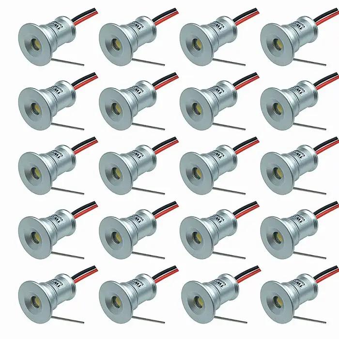 Mini spot LED 1W IP65 12V pour éclairage d'ambiance, idéal pour escaliers, allées, cours, armoires e