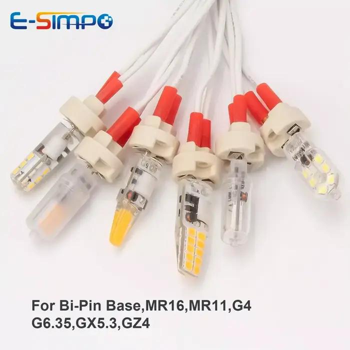 Base bi-pin G4 G6.35 GY6.35 GX5.3 MR16 GZ4 MR11 GU5.3 G5.3 M10 0.75mm, douille Led à incandescence h