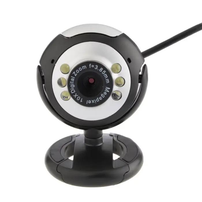 Webcam USB haute clarté 12.0MP 6 LED veilleuse caméra Web micro intégré pour ordinateur portable