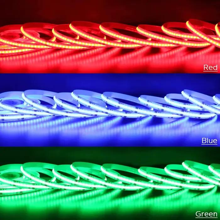 CCT RGB RGBW RGBCCT COB LED bande haute densité Flex FCOB LED bande lumineuse Dimmable FOB ruban lin