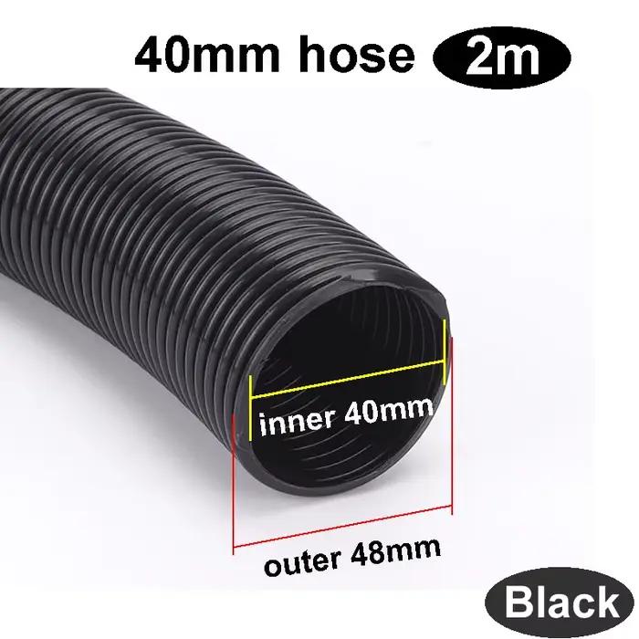 Tuyau fileté pour aspirateurs généraux, intérieur noir 25mm 28mm 32mm 40mm, pailles à soufflet, pièc