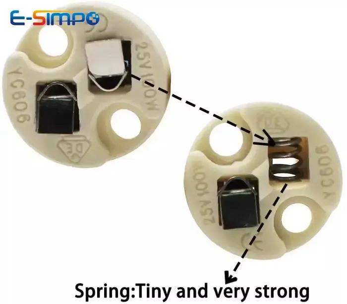 Base bi-pin G4 G6.35 GY6.35 GX5.3 MR16 GZ4 MR11 GU5.3 G5.3 M10 0.75mm, douille Led à incandescence h