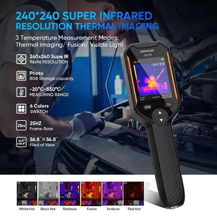 Caméra thermique 640x480 à super résolution avec double caméra et caméra visuelle 256x192 à résoluti