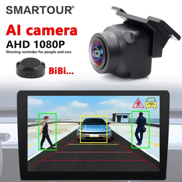 SMARTOUR ADAS AI Recognition AHD 1080P 180 Degree Fisheye Lens Intelligent Car Reversing Camera Soun