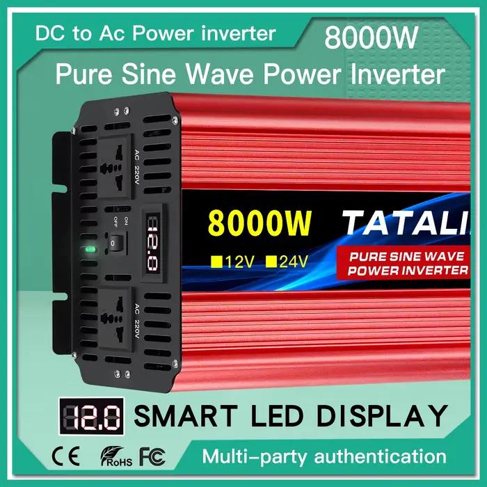 Onduleur À Onde Sinusoïdale Pure 2500w/3500w/4500w/5000w/6000w dc 12v A MENÉ l'affichage MENÉ est ad
