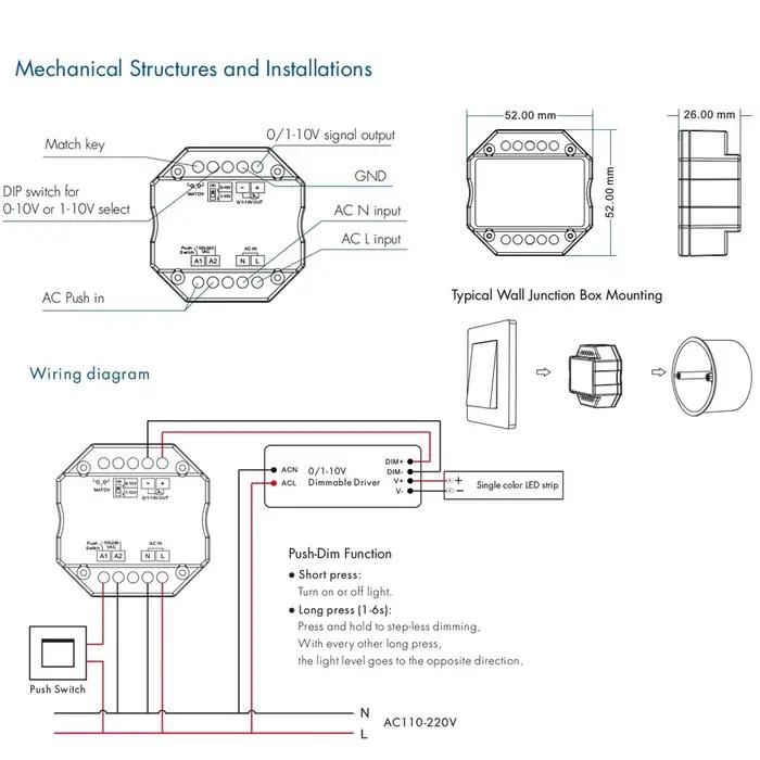 0/1-10V Tuya Smart WiFi Zigbee LED variateur contrôleur Push variateur R11/L1(WT)/L1(WZ)/RT6/TW1 vie