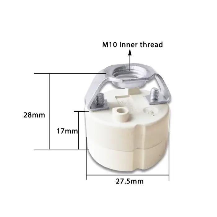Support fixe de lampe à prise directe haute tension en céramique avec raccords de tête de lampe, GU1