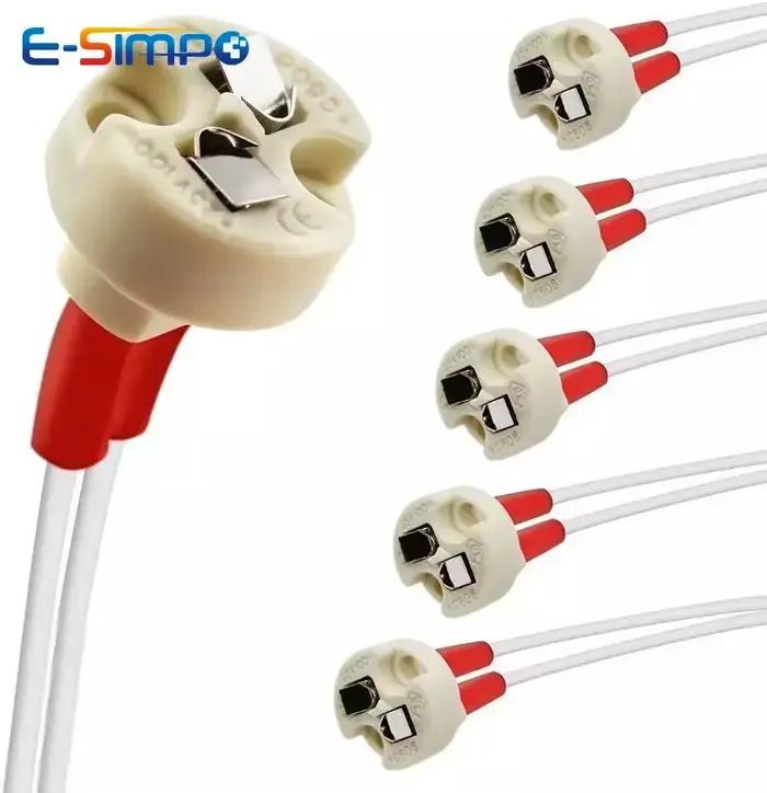 Base bi-pin G4 G6.35 GY6.35 GX5.3 MR16 GZ4 MR11 GU5.3 G5.3 M10 0.75mm, douille Led à incandescence h