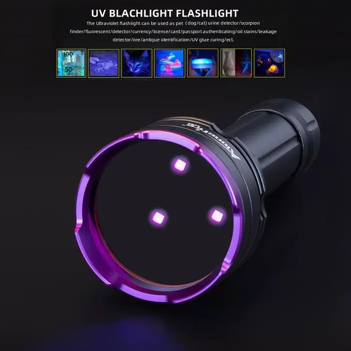 3 Led 30W 365nm/395nm lampe de poche UV haute puissance durcissement aux ultraviolets Scorpion miner
