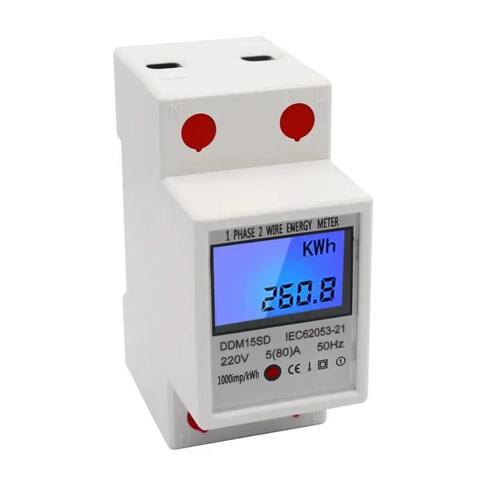 Compteur d'énergie triphasé 4 fils 220/380V 5-80A, compteur de consommation d'énergie KWh, installat