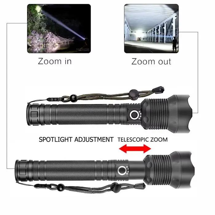 USB puissant xhp70.2 lampe de poche torche Super lumineux Rechargeable Zoom LED torche tactique xhp7