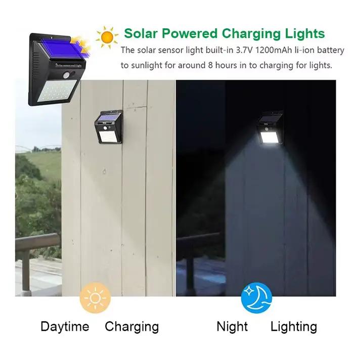 6/30 LED lumière solaire PIR capteur de mouvement applique murale lampe solaire extérieure étanche s