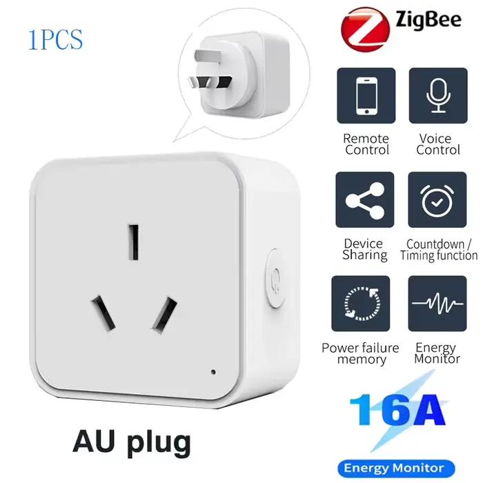 Prise intelligente Tuya Zigbee 3.0 standard AU avec surveillance de la consommation d'énergie, contr