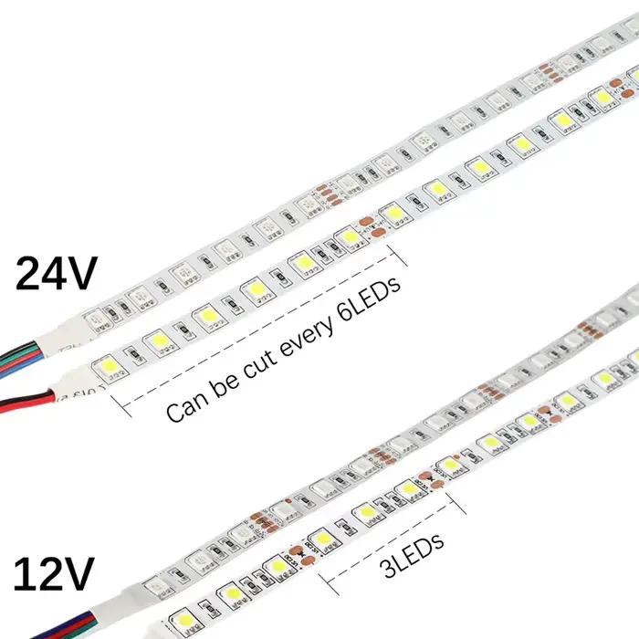 Bande lumineuse LED RVB étanche pour chambre à coucher, rétroéclairage TV, blanc, 5V, 12V, 24 V, 505